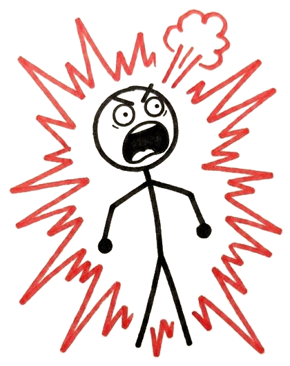 stick figure overwhelmed, going 0 to 100